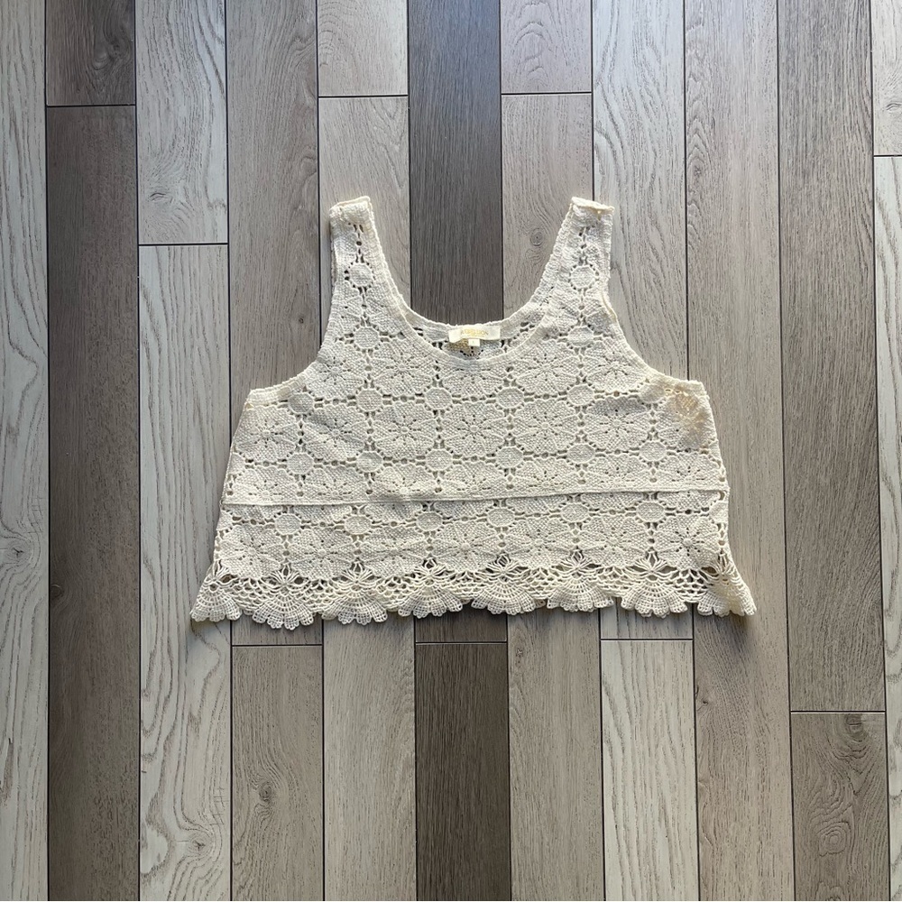 Rebellion Cream Lace Crop Top